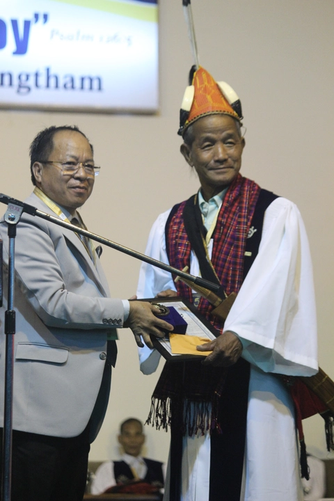 Felicitation to Rev. Y. Lungphi